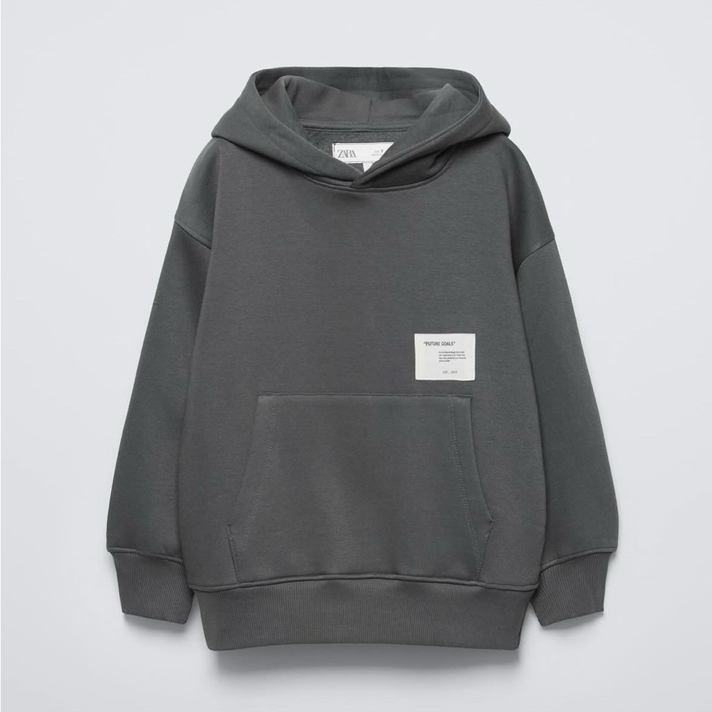 Zara Boys Dark Gray Hoodie Sweatshirt size 9
